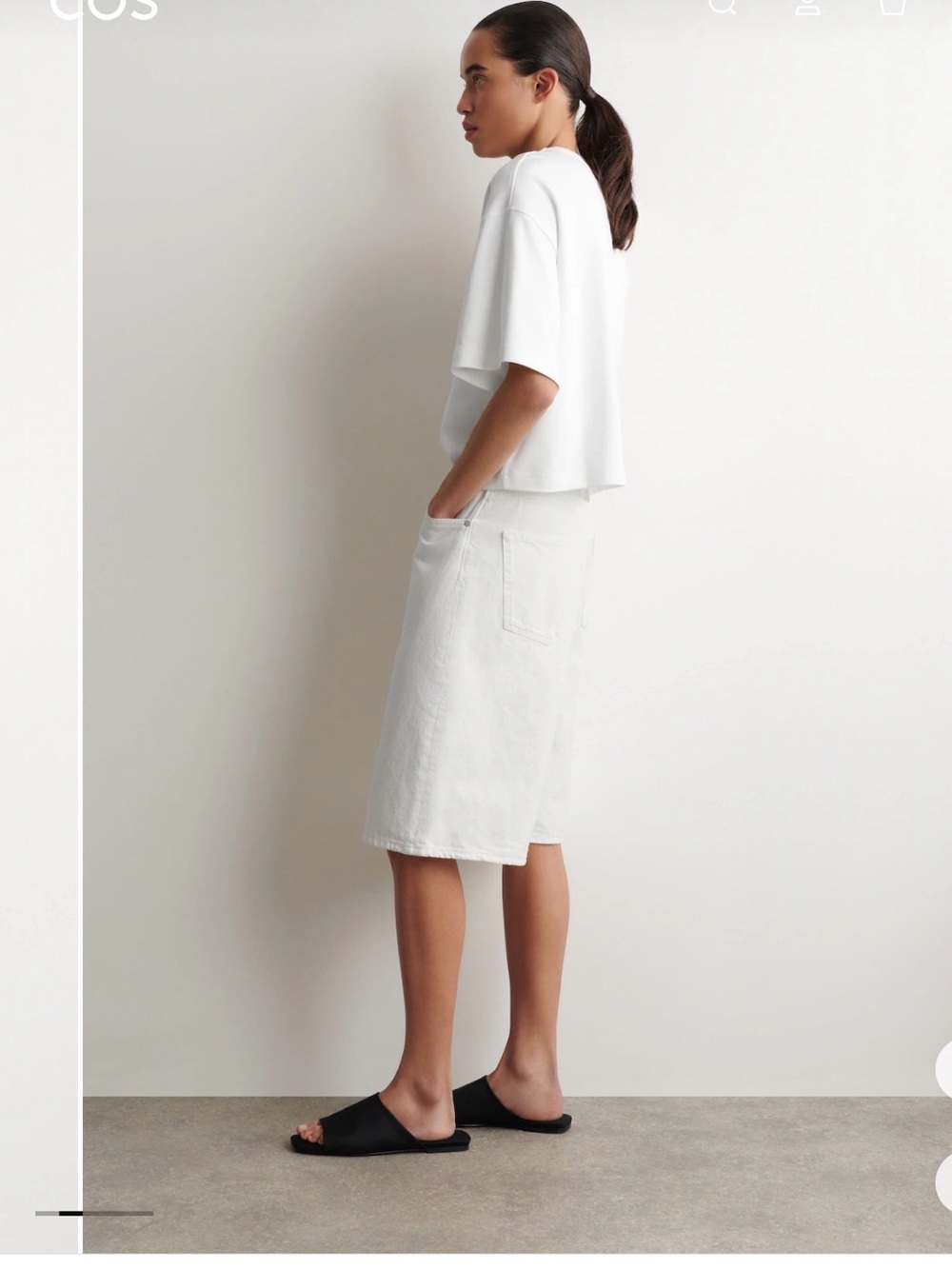 COS White Boxy Cotton Tee NWT